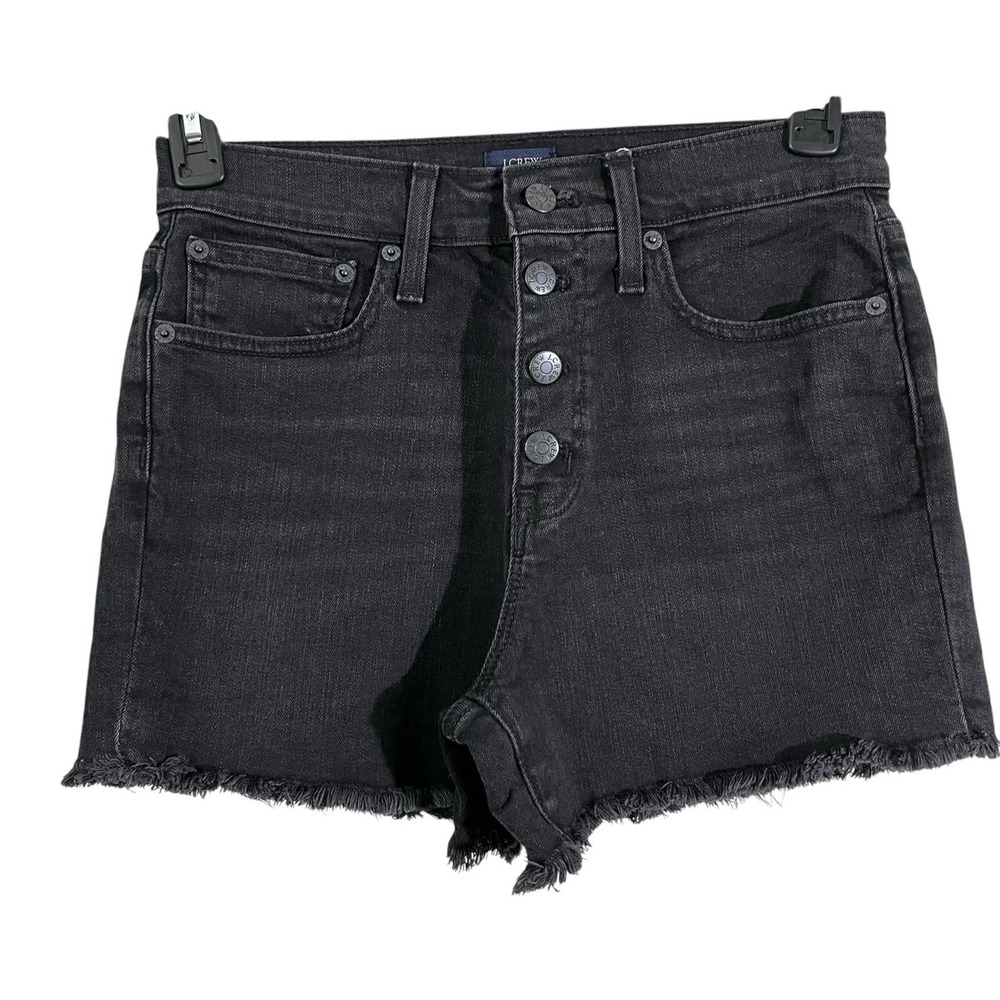 Madewell Black Denim High‎ Rise Short Size 26 Button Fly Preppy Summer Beach